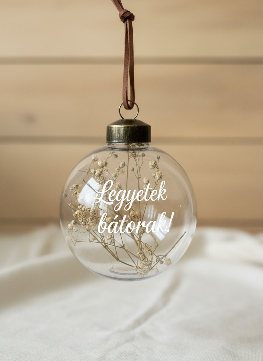 Egyedi feliratos, neves karácsonyfadísz